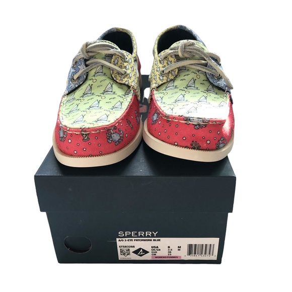 New Vineyard Vines x Sperry Colorful Heritage Patchwork Boat Shoe 6